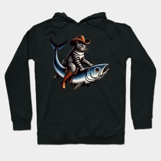 Meowdy Texas Cowboy Rodeo Cat Ride On Sardine Hoodie